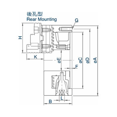 日規PSK系列運動型高精度四爪卡盤