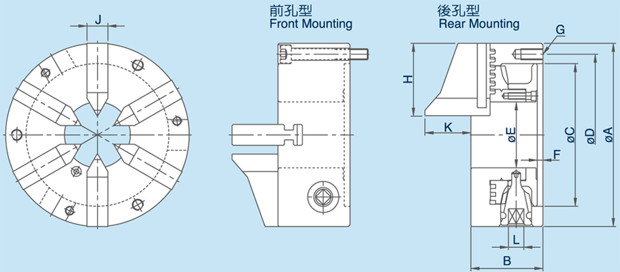 AS锥型六爪夹头