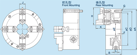 PSK强力连动型四爪型夹头