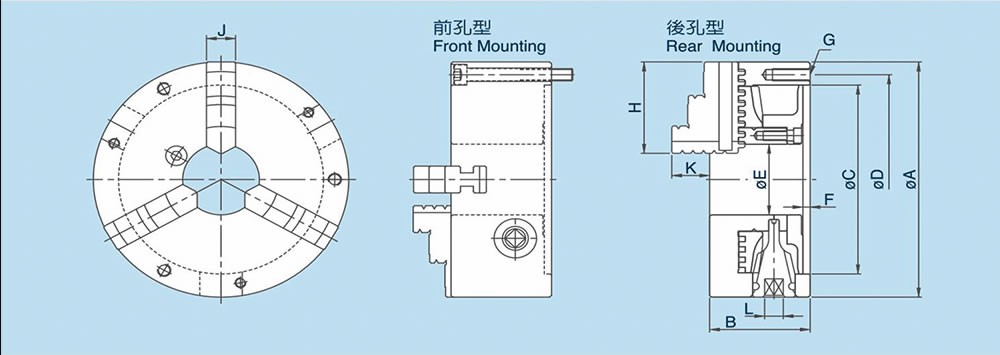 千鸿SC普通型高精度三爪卡盤