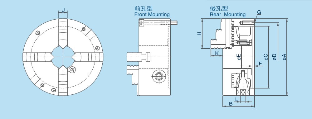 千鸿PS普通型高精度四爪卡盘