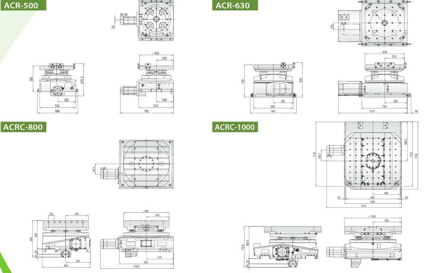 ACR-4050/500/630/ACRC-630/800/1000 卧式交换数控旋转工作台